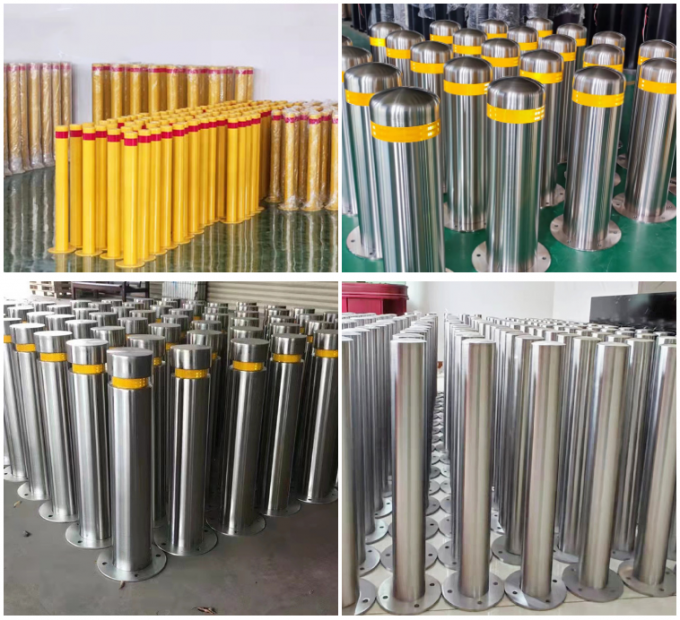 Galvanised Stainless Steel Fixed Bollard Column RAL Bead-Blasted ...