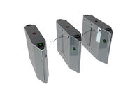 Silver Color Flap Barrier Gate 304 Inox Face Recognition Infrared Sensing Bridge Type