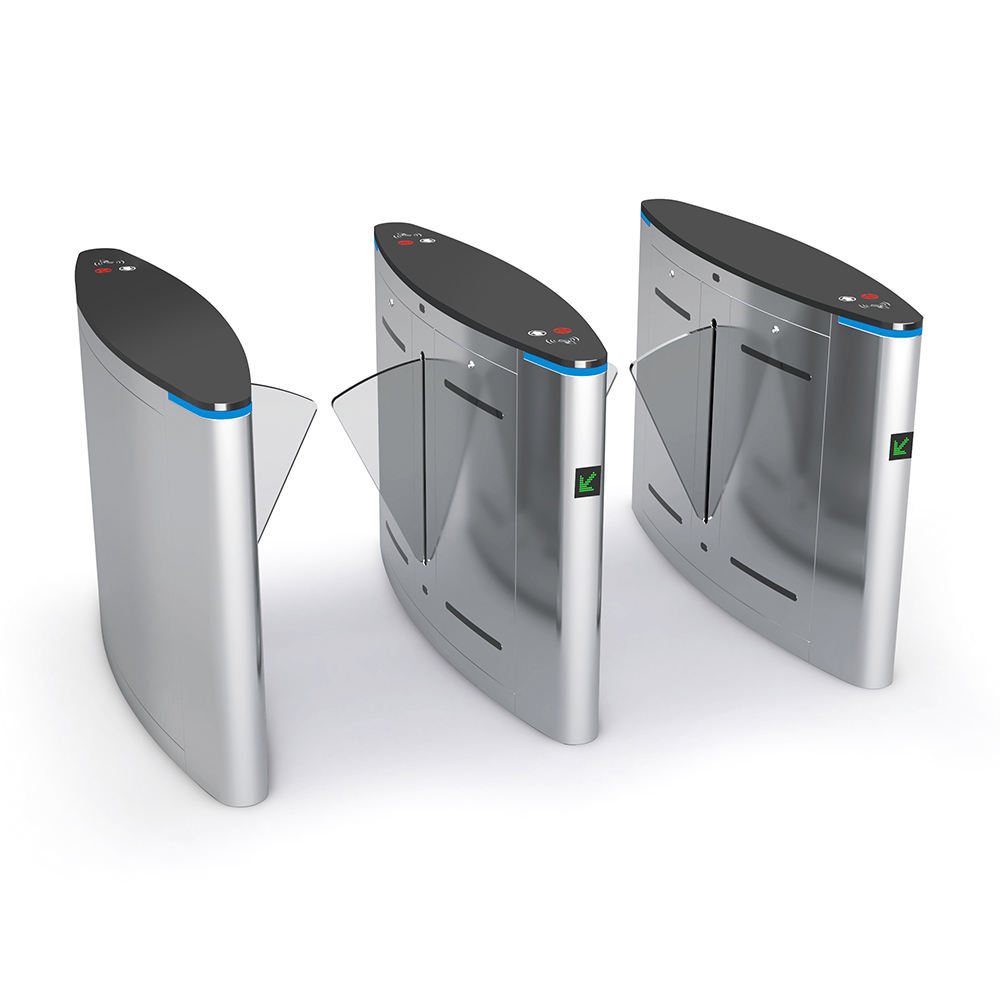 Traceable Gate SS304 Material Flap Barrier Gate with RFID Fingerprint Face ...