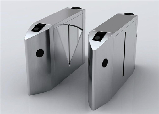 IP44 1.5mm Thickness Stainless Steel Flap Barriers Auto Reset 110V Waist High Turnstile