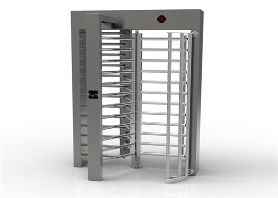 316SS Pedestrian Rotating Full Height Turnstile With LED Direction Indicators