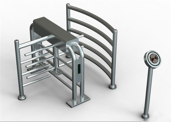 304 Stainless Steel Security Waist High Turnstiles , Rotating Controlled Access Turnstiles