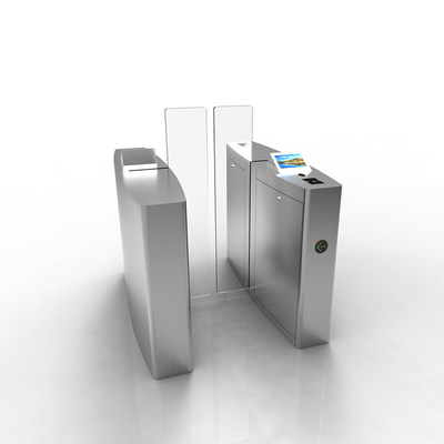 Toughened Glass Sliding Panel Access Control Turnstile Gate With Face Recognition