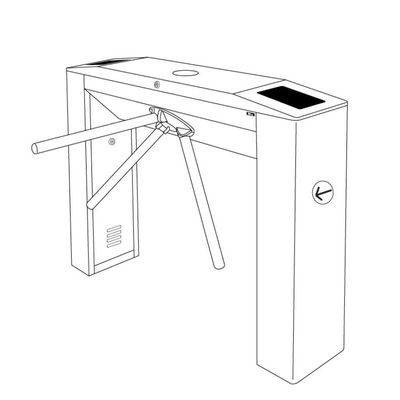 Smart Lock Dual Level Pedestrian Three Arm Turnstile IP 54 Access Control