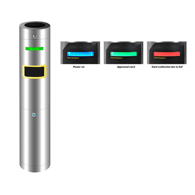 Brushed SS304 Access Control Turnstiles Temporary Visitor Card Collector
