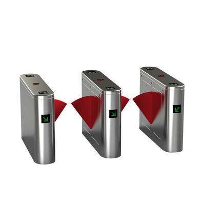 Pedestrian Entry Exit Flap Barrier Gate RFID Fingerprint Biometric Access Control