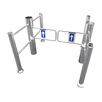 Supermarket Swing Barrier Gate SUS 304 Stainless Steel Cylinder Tube