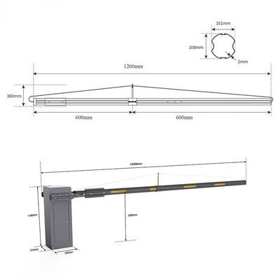 12-Meter Ultra Long Arm Barrier DZ-2307 Durable for Large-Scale Vehicle Traffic Access Control