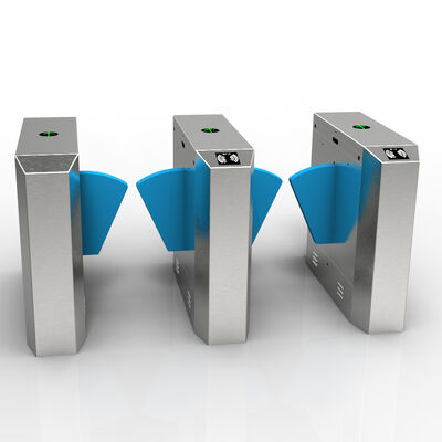 Waist High Turnstile with Clear Acrylic Flap and 30 Person/Minute Throughput IP54 Protection Level