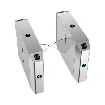 Face Recognition IP44 45W Pedestrian Turnstile Flap Barrier Gate for Secure Access Control