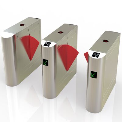 Face Recognition Flap Barrier Gate with 100W Power Consumption and SS304 Framework for Access Control