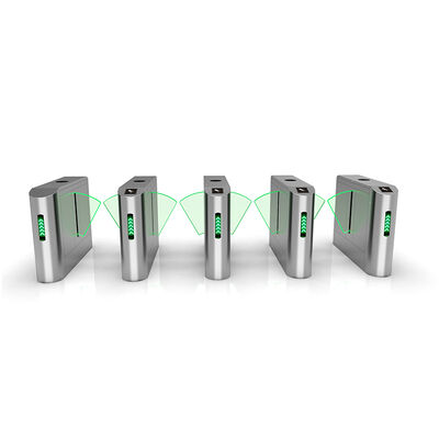 Access Control Glass Flap Turnstile Gate For Business Center CBD Office Buliding