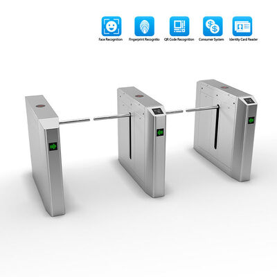IP55 Drop Arm Turnstile Entrance Access Control System Anti Crawl LED Indicators
