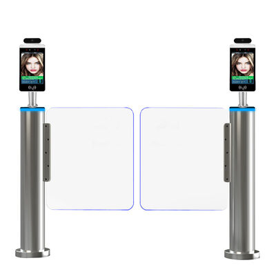 Cylindrical Swing Barrier Turnstile Single Pole 304 Stainless Steel For Lobby