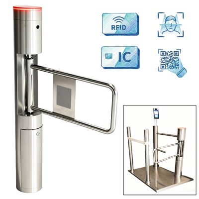 SS304 Frame Brushless Motor Swing Barrier Gate with Face Recognition and Temperature Measurement