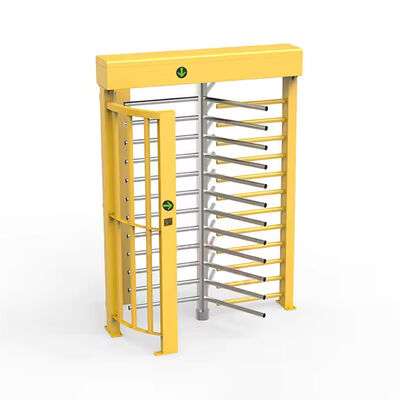 Stainless Steel Color Bi-Directional Full Height Turnstile with 120° Rotors for Secure Access Control