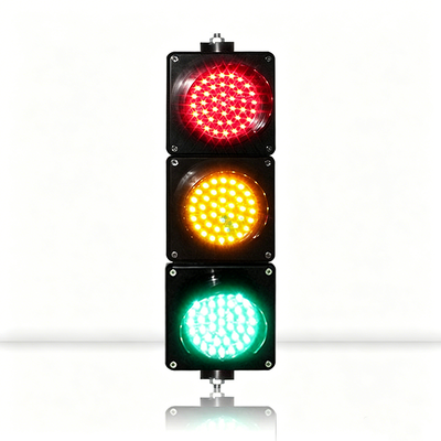 Road Safety Smart Indication 100mm Colored Lens LED Traffic Signal with 100000H LED Life and PC Shell Material
