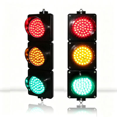 100mm Diameter UV-resistant Polycarbonate IP65 Waterproof LED Traffic Signal for Parking Lots and Roads