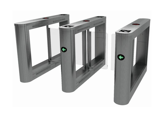 SS316 Acrylic Swing Turnstile Barrier Arms Synchronization For Office Building