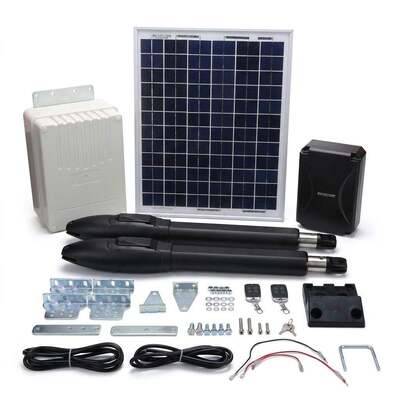 Solar Powered DC Motor Swing Gate Opener with 300 kg Capacity for Residential Courtyard