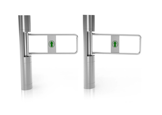 168mm Column Clear Toughened Glass Swing Turnstile Face Recognition