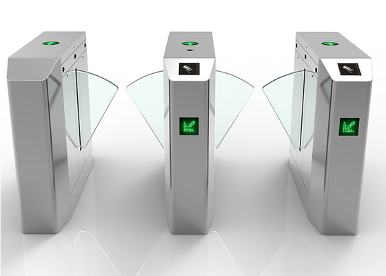 DC Motor Waist Height Flap Barrier Turnstile SS304 Fault Self Checking