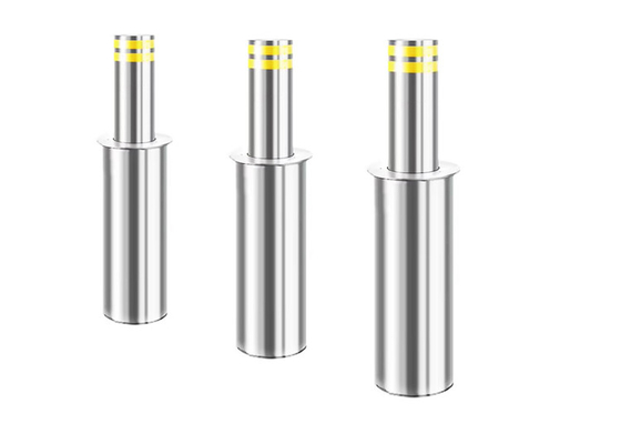 Brushed Finishing SUS304 Hydraulic Rising Bollards 600mm Rising Height