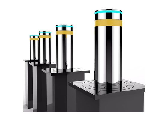 Reflective Tape Ornate Retractable Parking Bollards 6k Mirror Hydraulic