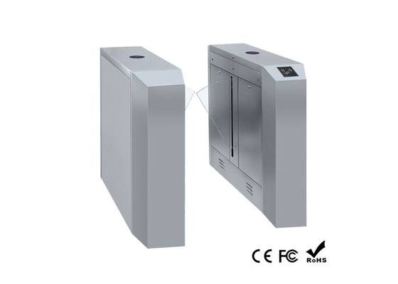 Wire Drawing Automatic Flap Barrier Glass Retractable LED Indicator