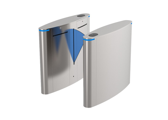 AC100V Automatic Flap Barrier Turnstile 10mm Acrylic Face Recognition 100W